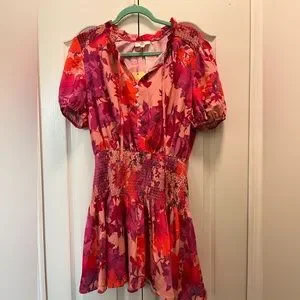 Entro Dresses | Entro Hot Pink Floral Dress In Size Medium | Color: Pink | Size: M | Snoopy7s's Closet